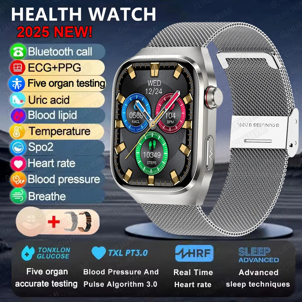 Fine Steel Waterproof Android Square Shaped Bluetooth Smartwatch