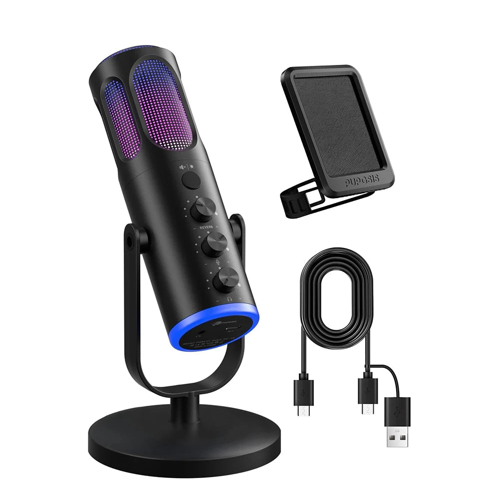 Plastic High Quality Gaming Microphone for PC with RGB Lights