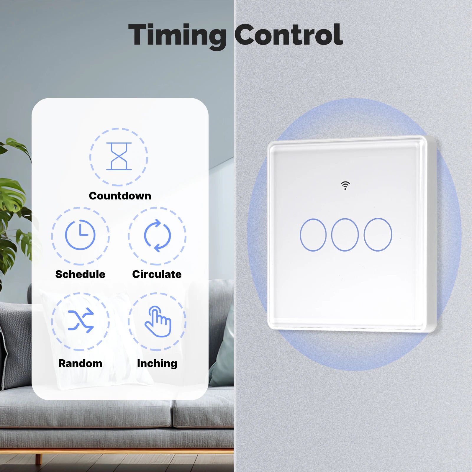 MOES Tuya 2.5D Matter WiFi Smart Light Switch with Neutral Wire