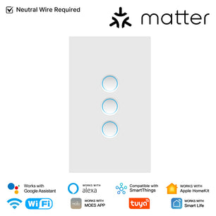 Moes Tuya WiFi Concave Glass Smart Switch with Alexa Google