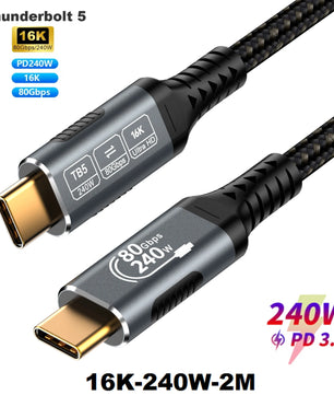 40Gbps 16K Type-C Fast Charging Cable Male to Female Extender