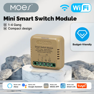 MOES WiFi Zigbee Smart Switch Module 1-4 Gang with Voice Control
