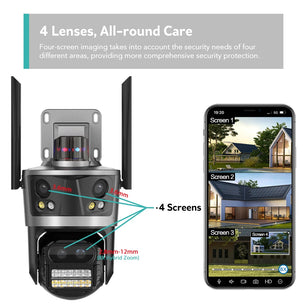 Boavision 6MP WIFI 4 Screen Auto Tracking Security Dome Camera