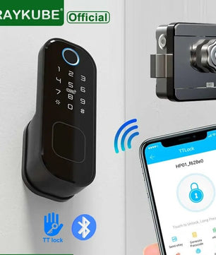 RayKube Stainless Steel Fingerprint Digital Smart Door Lock