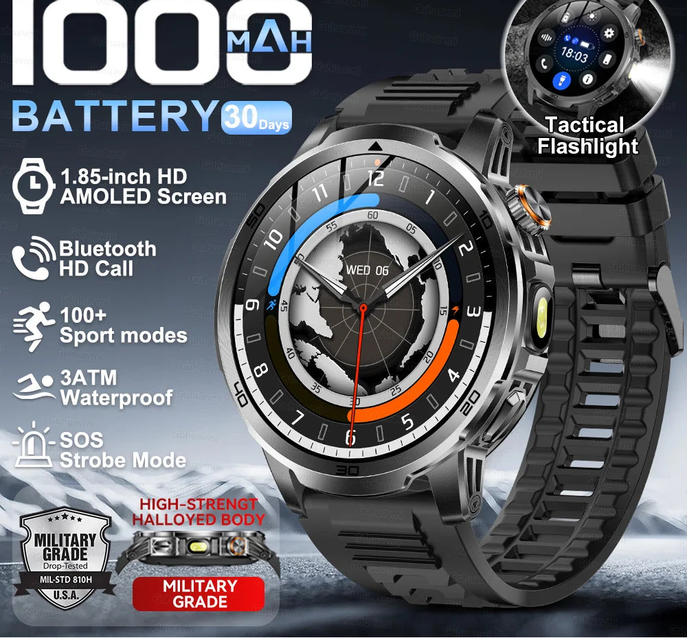 Steel 128MB Waterproof Android Round Shape On-Wrist Smartwatch