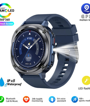 Silica Gel Waterproof Android Round Heart Rate Tracker Smartwatch