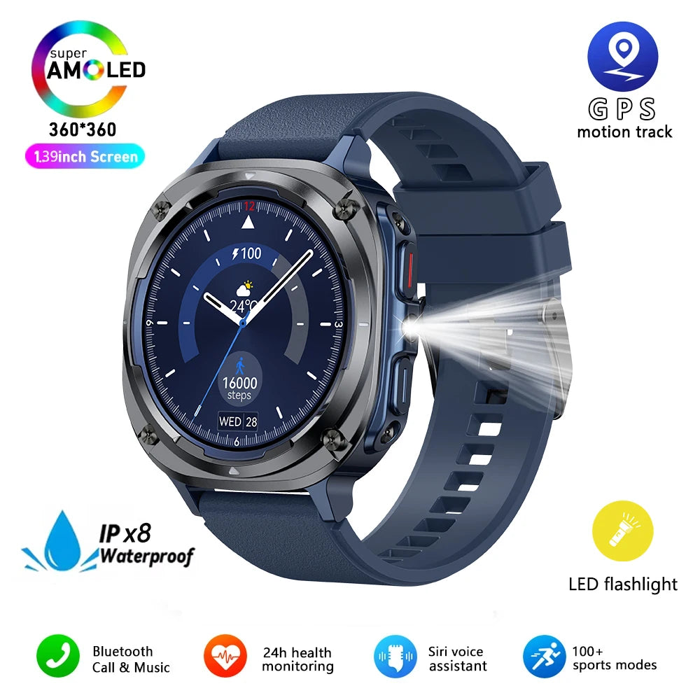 Silica Gel Waterproof Android Round Heart Rate Tracker Smartwatch