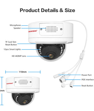 Boavision 8MP Two Way Audio Humanoid Detection Surveillance Camera