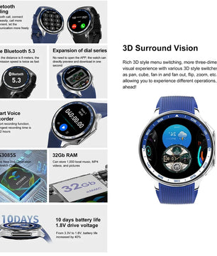 Silica Gel Waterproof Large Memory Android Round Shape Smartwatch