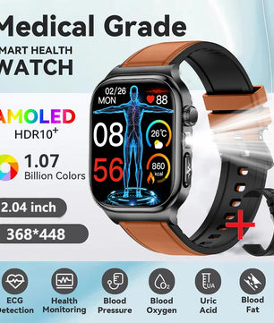 Silica Gel Waterproof Android Square Heart Rate Tracker Smartwatch