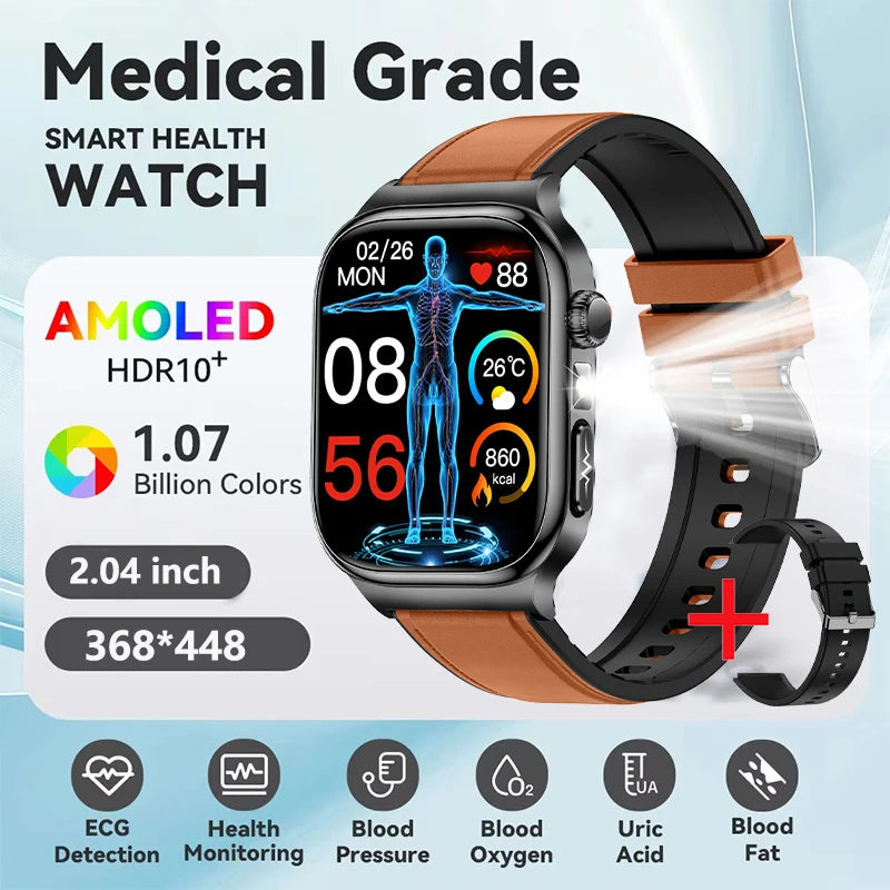 Silica Gel Waterproof Android Square Heart Rate Tracker Smartwatch