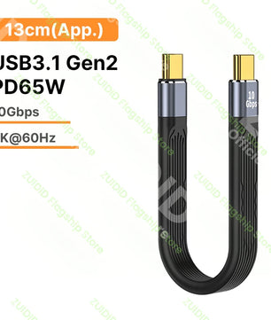PD100W Aluminum Alloy USB4.0 Gen3 Type-C Fast Charging Cable