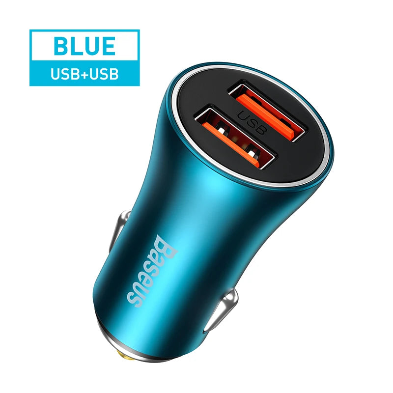 60W Baseus Aluminium USB Type-C Car Charge For iPhone 13 12 Pro Max