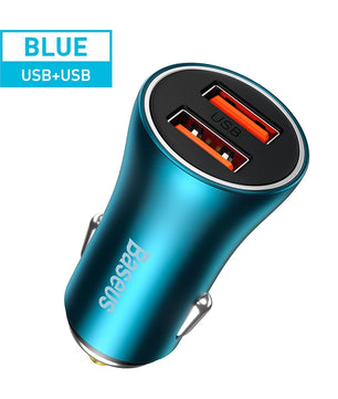 60W Baseus Aluminium USB Type-C Car Charge For iPhone 13 12 Pro Max