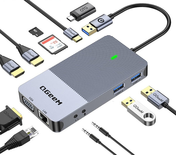 9-IN-1 USB 3.0 Card Reader HDMI USB Splitter Docking Station Hub