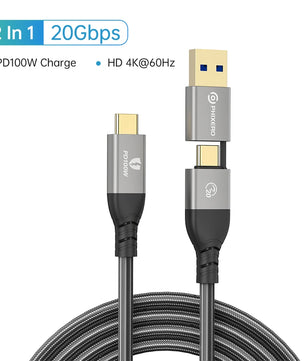 40Gbps Aluminum Alloy USB PD100W Type-C Fast Charging Cable