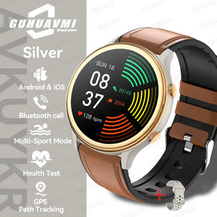 Silica Gel Waterproof Android Round Shaped Bluetooth Smartwatch