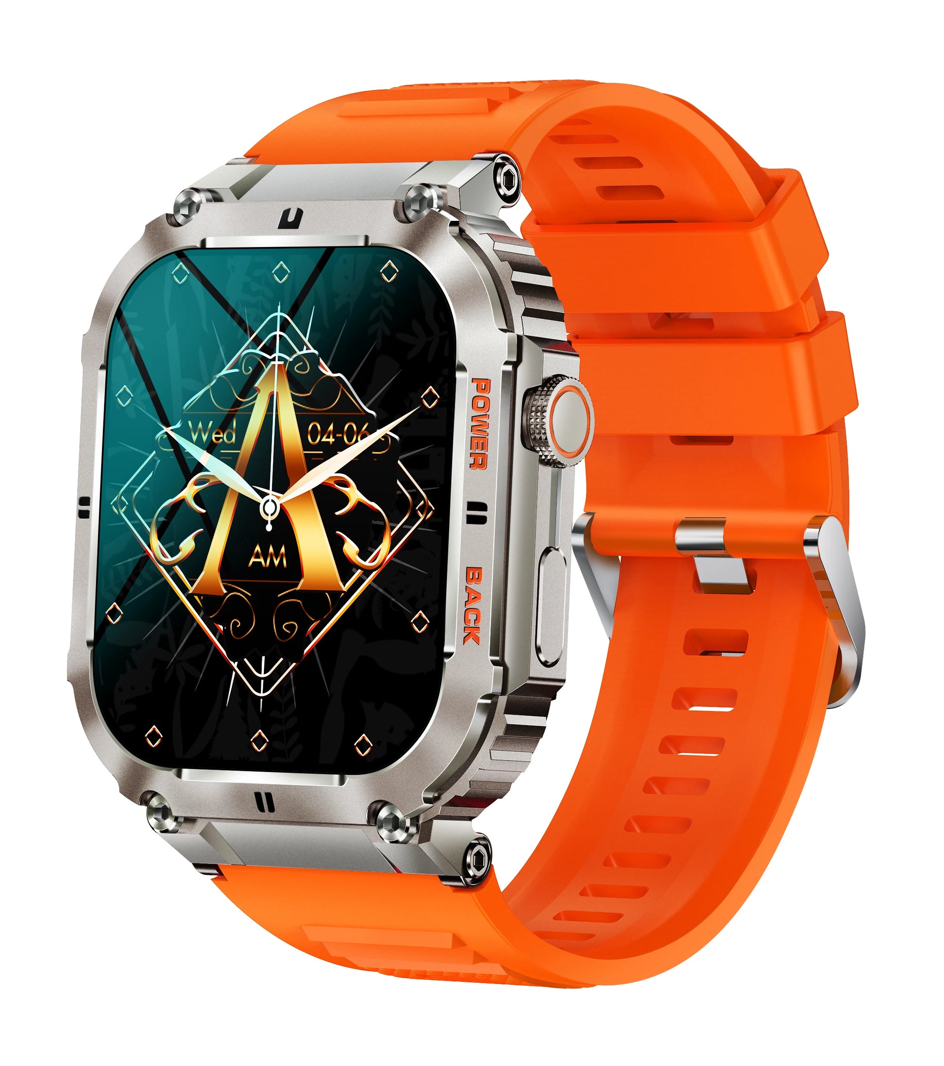Silica Gel Waterproof Touch Screen Bluetooth Square Smartwatch