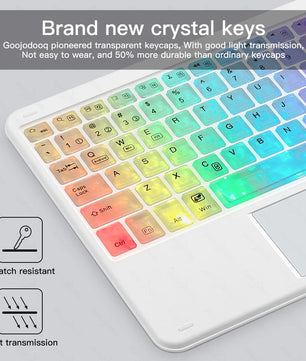RGB Wireless Bluetooth Keyboard For iPad Android Windows Tablet