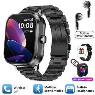 Silica Gel Waterproof Heart Rate Tracker Android Square Smartwatch