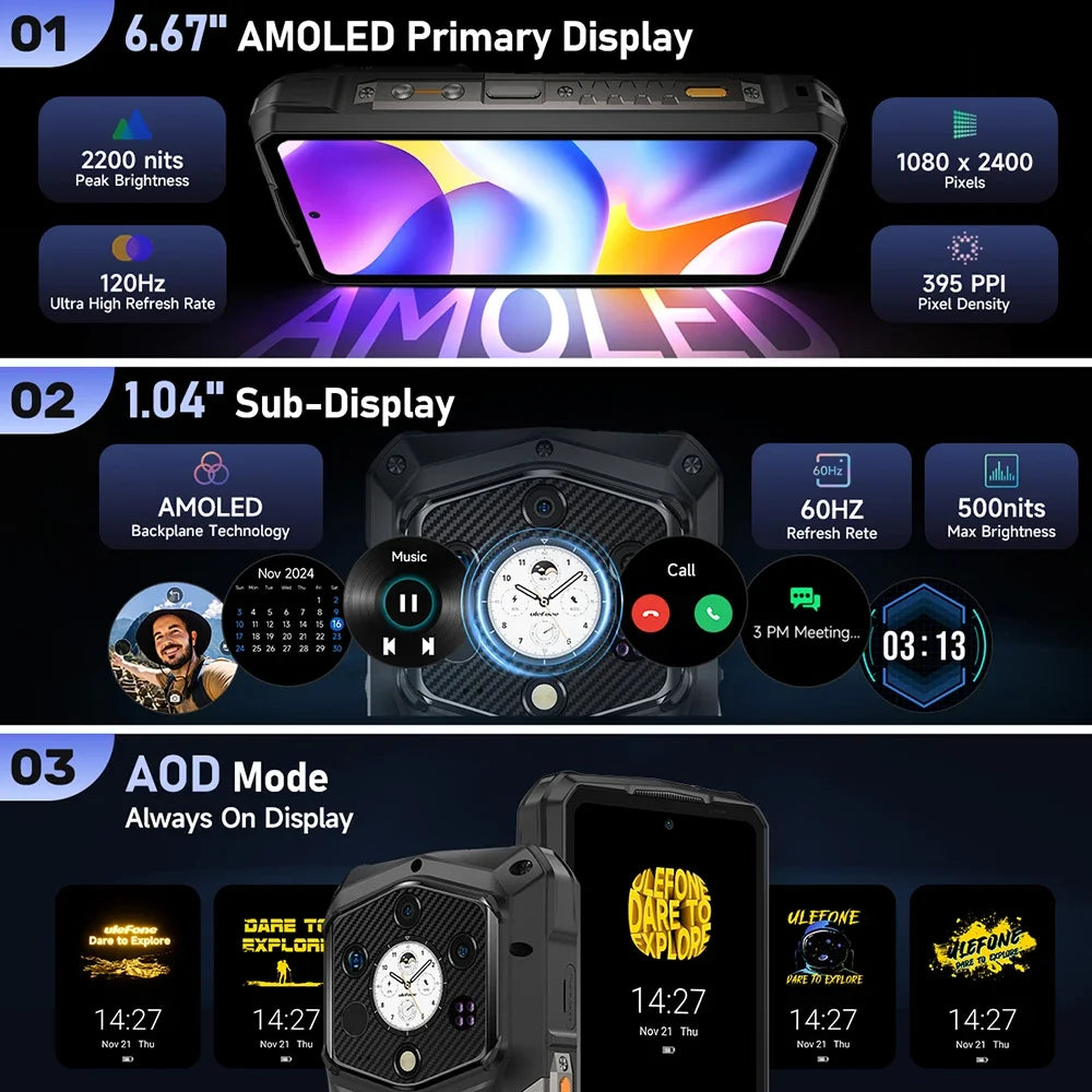 21200mAh 512GB Android Armor 29 Pro 5G Rugged Smartphone