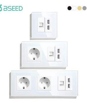 Bseed 16A Glass Panel Wireless WIFI Control Smart Power Socket