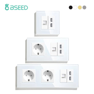 Bseed 16A Glass Panel Wireless WIFI Control Smart Power Socket