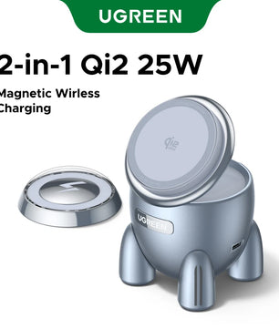 Ugreen Magflow Innovative Rocket 2 IN 1 Qi2 25W Wireless Charger