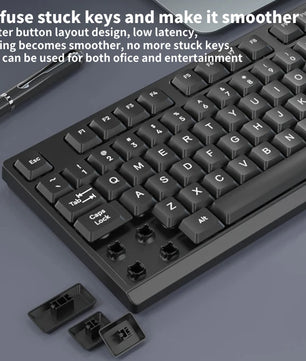 104 Keys Plastic 2.4G Rechargeable Wireless Keyboard Mouse Kit