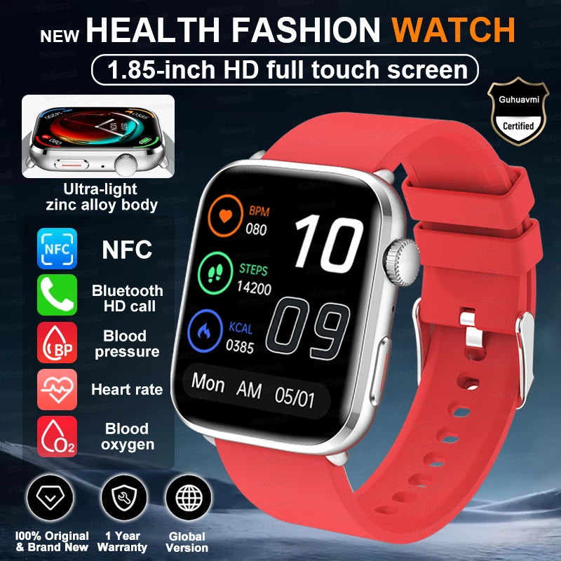 Rubber Waterproof Android Square Shaped Amoled Screen Smartwatch
