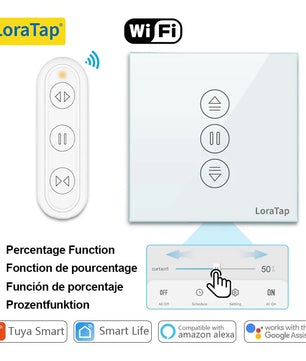 LoraTap 3A Plastic 4th Generation Remote Control Blinds Curtain Switch