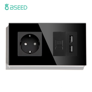 Bseed 16A Glass Panel Wireless WIFI Control Smart Power Socket