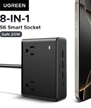 Ugreen 2500W Alloy 8 in 1 Power Strip USB Type-C Fast Charge