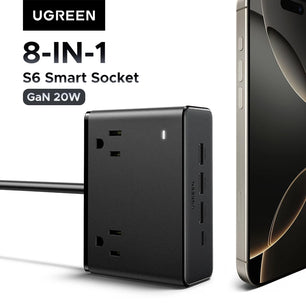 Ugreen 2500W Alloy 8 in 1 Power Strip USB Type-C Fast Charge