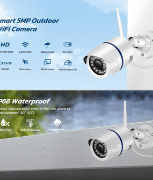 IP66 5MP Digital Zoom Waterproof Audio Record Bullet Camera