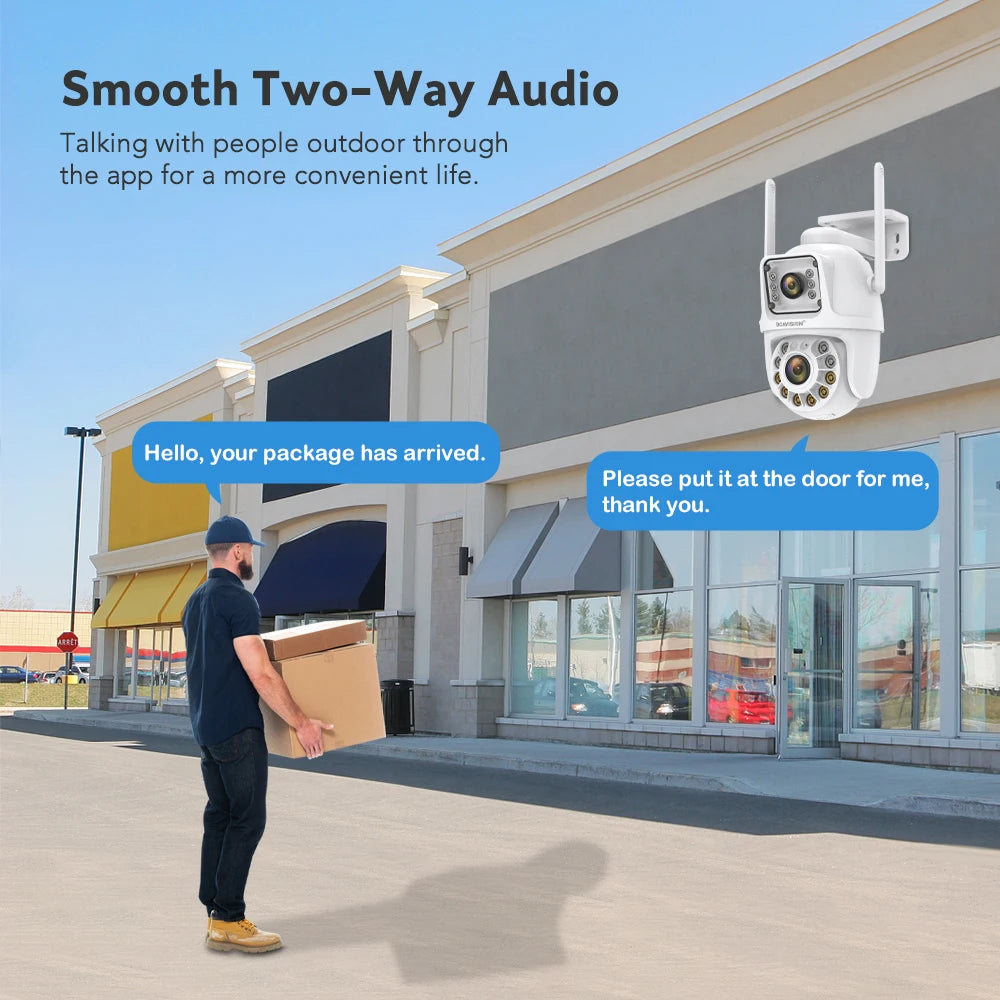 Boavision 4MP Dual Lens Auto Tracking Two Way Security Camera