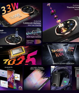 7500mAh 512GB Android WP55 Ultra 5G Rugged Smartphones