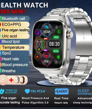 Fine Steel Waterproof Android Square Shaped Bluetooth Smartwatch