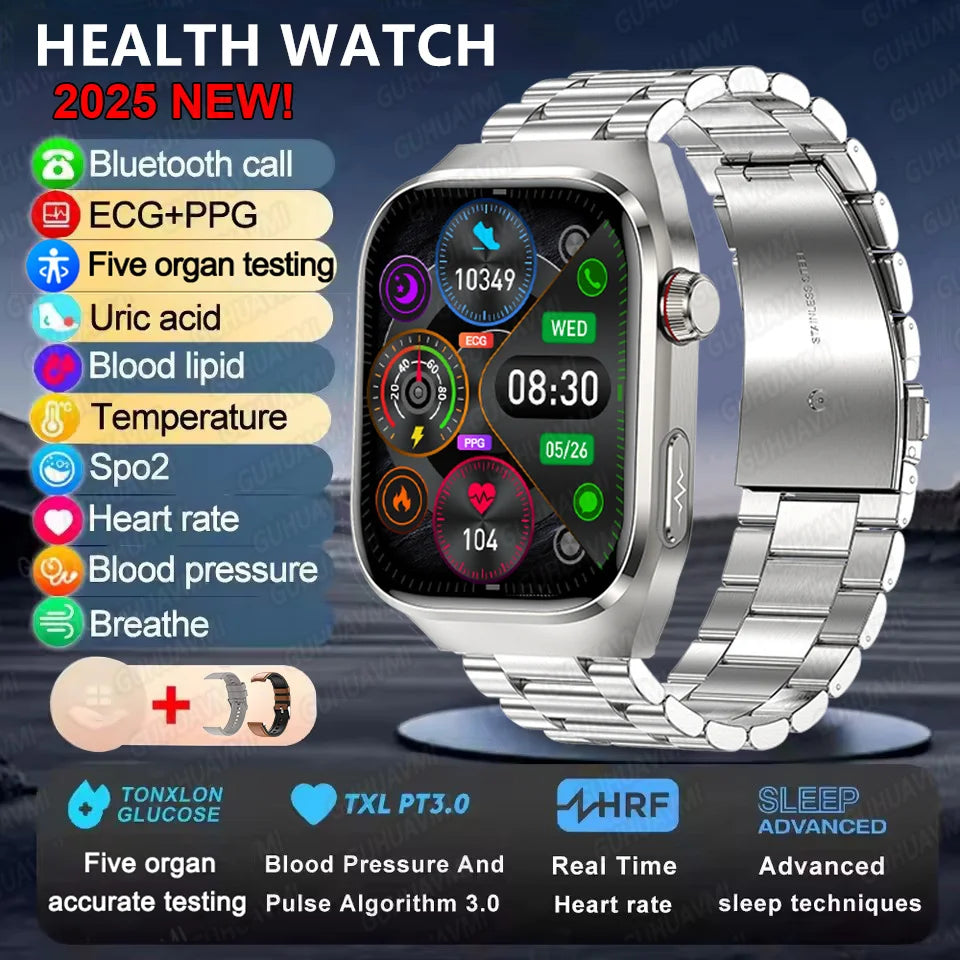 Fine Steel Waterproof Android Square Shaped Bluetooth Smartwatch