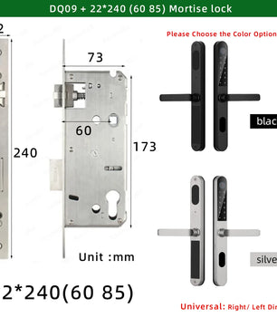 Aluminium Alloy Waterproof Bluetooth Reversible Handle Door Lock