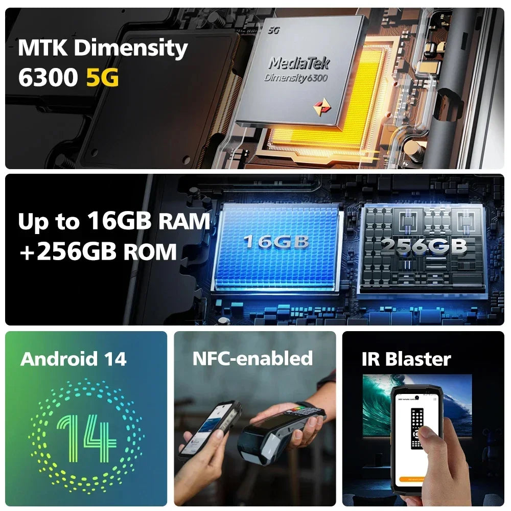 6200mAh 4.7'' 256GB Android Armor Mini 20 Pro 5G Rugged Smartphone