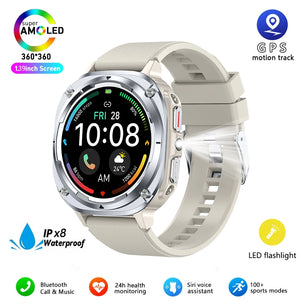 Silica Gel Waterproof Android Round Heart Rate Tracker Smartwatch