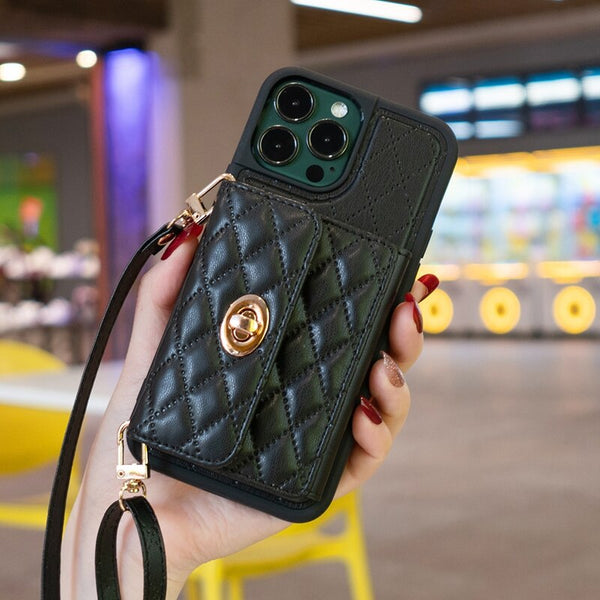 Leather Protective Shockproof Elegant Buckle Wallet Case For iPhones