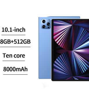 Sauenaneo 10.1-inch Android 8 Core 8GB RAM 512GB ROM Dual SIM Tablet