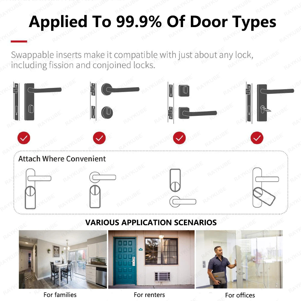 Stainless Steel Dry Battery Bluetooth Reversible Smart Door Lock