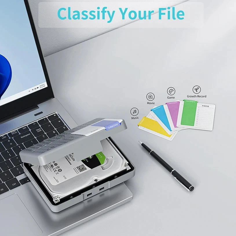 3.5 Inch HDD SSD External Case Hard Drive Storage Box For PC