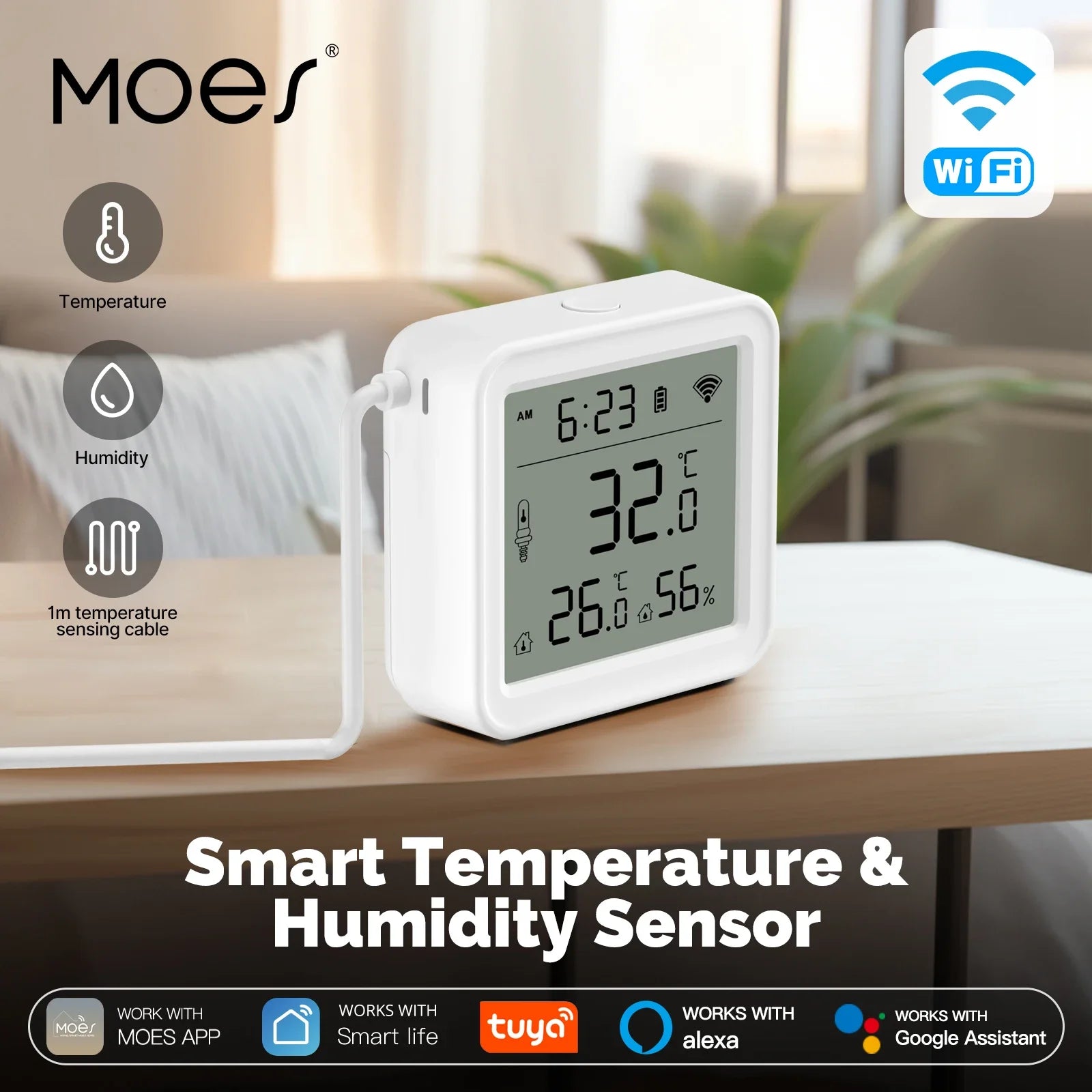 Bseed Plastic External Smart Temperature Humidity Sensor