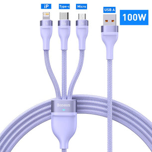 3 in 1 USB Type C Data High Speed Charging Cable For Laptop