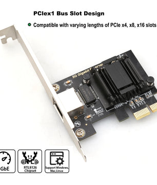 5000Mbps PCI-E To RJ45 5G Gigabit Ethernet Network Card