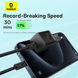 Baseus 30W Alloy USB Type-C Charger For iPhone 15 14 13 12 11 Pro Max